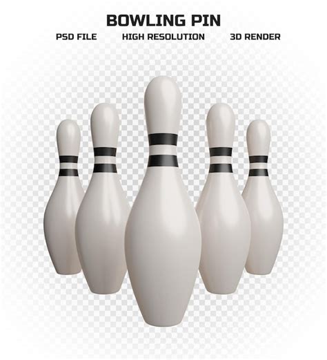 Premium Psd Collection Of 3d Render White Bowling Pins With Black