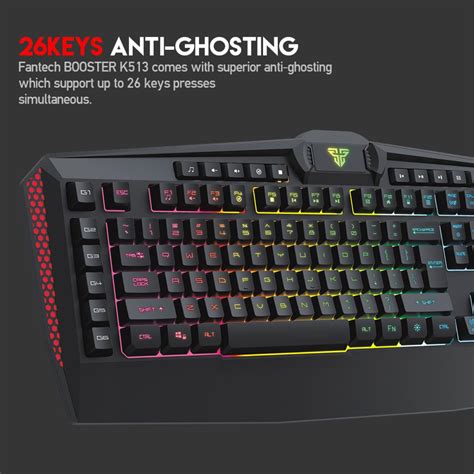 Fantech K513 Booster Membrane RGB Gaming Keyboard W Multimedia Keys