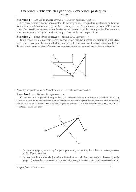 Introduction La Th Orie Des Graphes Solutions Des Exercices