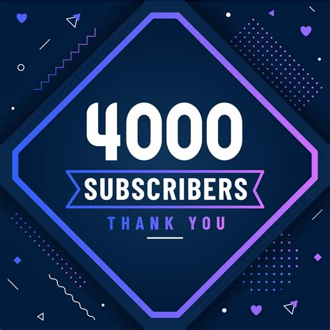 Thank You 4000 Subscribers 4K Subscribers Celebration Modern Colorful