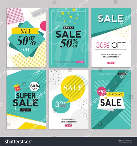 Template Collection Social Media Sales Banners Stock Vector (Royalty