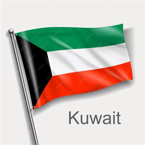 Premium Vector | The national flag of Kuwait in Asia