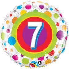 7th Birthday Colourful Dots 18 Foil Balloon Peci Australia Pty Ltd