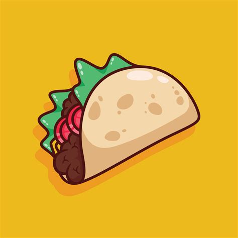 cute taco illustration in flat design 15866406 Vector Art at Vecteezy