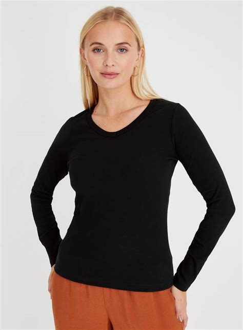 Buy Black V Neck Long Sleeve Top 20 T Shirts Argos