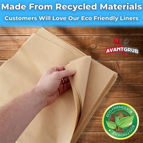 X Parchment Brown Deli Sandwich Wrap Paper Recycled Liners By Avant