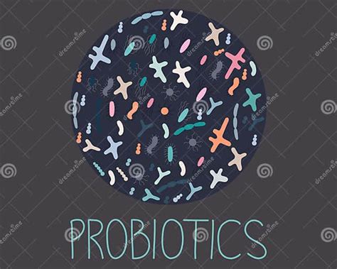 Circle With Probiotics For Good Microorganisms Concept Stock