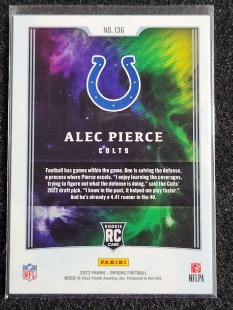 2022 Panini Origins Football 136 ALEC PIERCE RC EBay