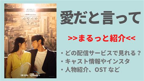 ディズニープラスdisneyプラスオリジナルドラマ【韓国ドラマ｜愛だと言って】キャスト、あらすじ、ost Mogyu韓ドラ情報をまる