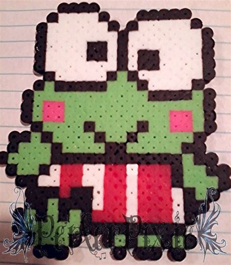 Keroppi By Perlerpixie On Deviantart Pixel Art Fuse Bead Patterns Fuse Beads