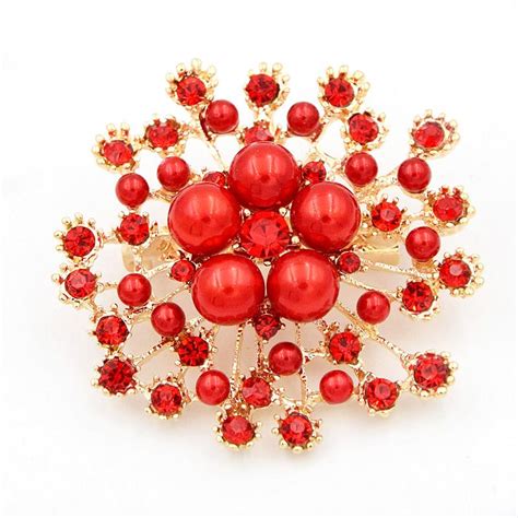 Buy Fashion Women Large Brooches Lady Snowflake Imitation Rhinestones