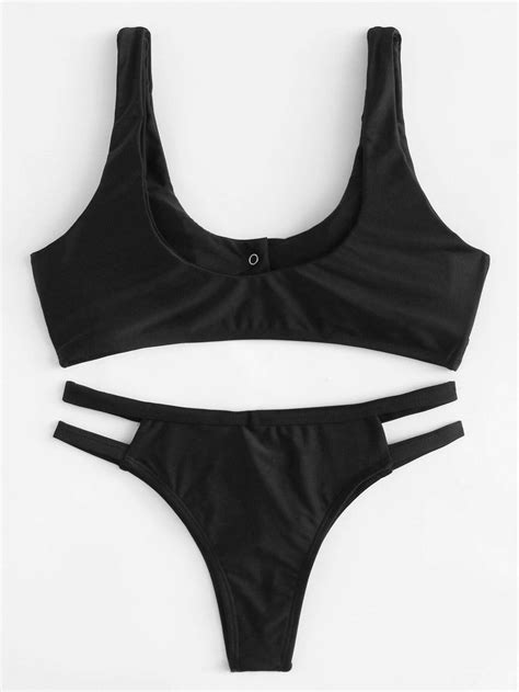 Cut Out Bikini Set Shein Sheinside