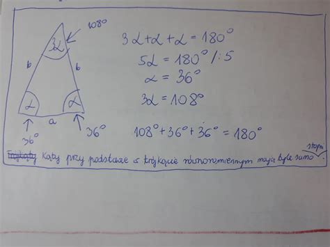 8 W trójkącie równoramiennym kąt przy podstawie jest 3 razy mniejszy