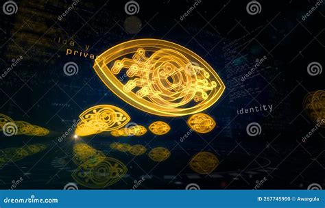 Cyber Eye Espionage Big Brother And Hacking Symbol Digital Concept 3d Illustration Stock