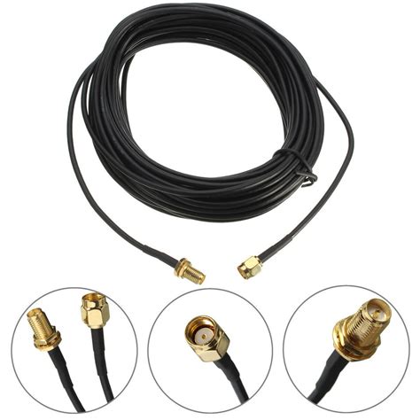 Rg174 1m 5m Rp Sma Male To Female Wifi Antenna Extension Cable For