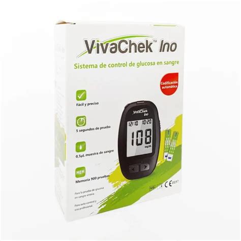 VIVACHEK INO MONITOR DE GLUCOSA KIT INCLUYE 10 TIRAS 10 LANCETAS