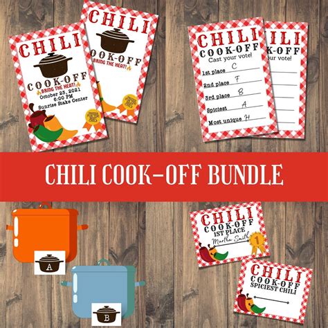 Chili Cook Off Contest Bundle Awards Voting Ballots Invitations Editable And Printable Templates