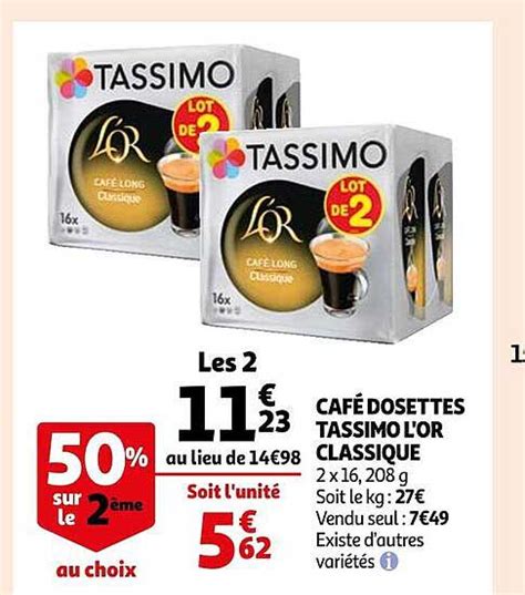 Promo Caf Dosettes Tassimo L Or Classique Chez Auchan Icatalogue Fr