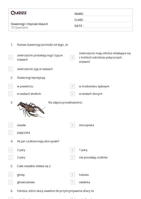 Ponad 50 Zwierzęta arkuszy w Quizizz Darmowe i do druku