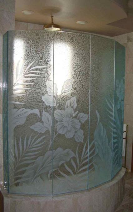 Etched Glass Screen Showers Ideas Glass Shower Doors Shower Door