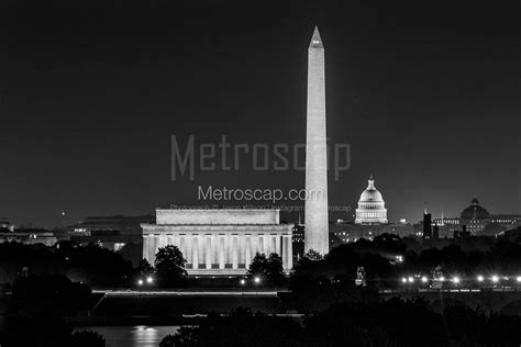 The Washington D.C. Skyline at Night black and white Pictures