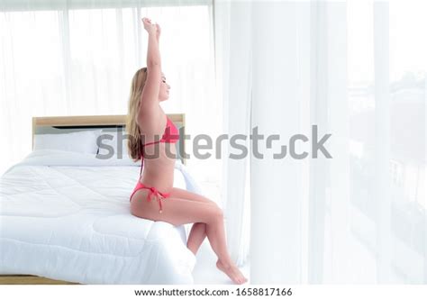 Blonde Sexy Women Bikini Sitting Relax Stock Photo Shutterstock