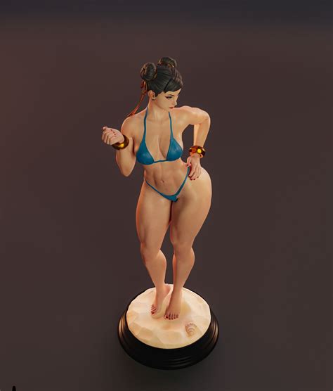 Chun Li STL File 3D Model Bikini Version NSFW Street Fighter Video Game Character Figurine
