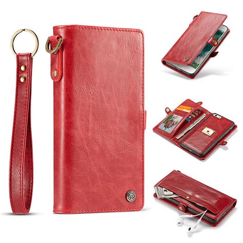 Caseme Iphone 7 Plus Detachable 2 In 1 Zipper Wallet Case Red