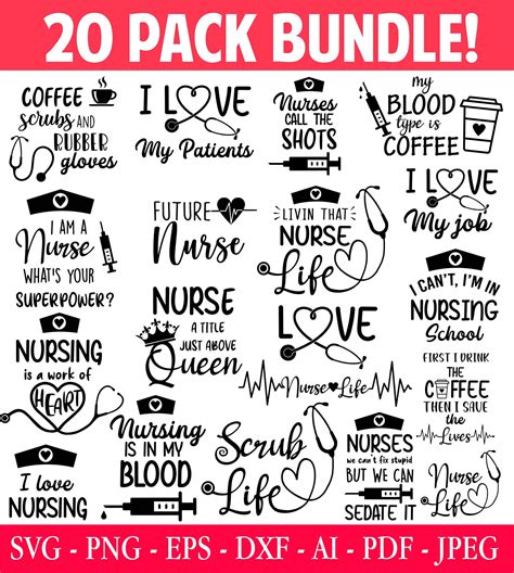 Nurse Svg Bundle Nurse Quotes Svg Doctor Svg Nurse Etsy Nurse