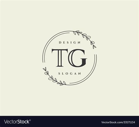 Initial Tg Beauty Monogram And Elegant Logo Design