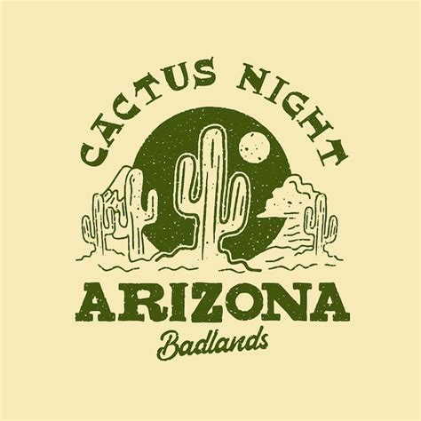 Premium Vector Cactus Night Arizona Logo Design