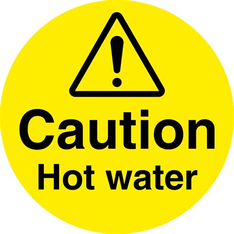 Caution Hot Water Warning Sign Aston Safety Signs