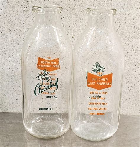 Milk Bottle Elmhurst Cloverleaf Dairy Campbells Online Store