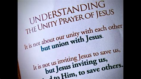 Understanding The Unity Prayer Of Jesus Youtube