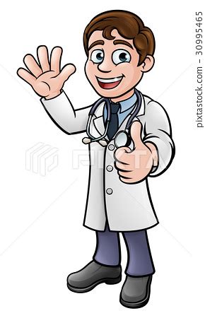 Doctor Giving Thumbs Up Cartoon Character Stock Illustration