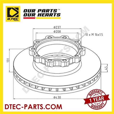 1402272 Scania 124 Brake Disc Dtec Parts