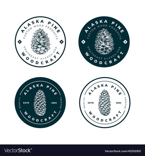 Pine cone logo design Royalty Free Vector Image