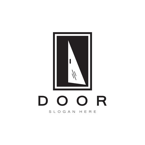 simple open door abstract logo, with geometric shapes,For building