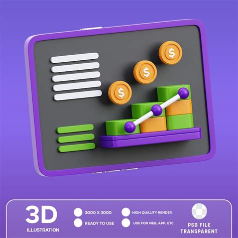 Premium PSD PSD Finance Analysis 3D Illustration