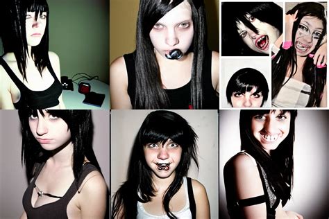 2006 Photograph Of An Emo Girl With Braces Pale Stable Diffusion