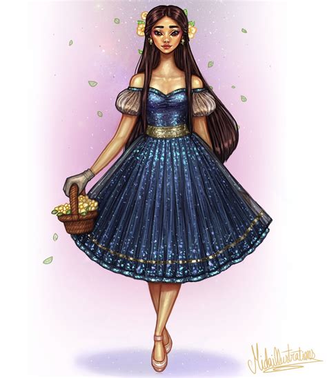 Mida Illustrations Disney Princess Fashion Fashion Design Drawings