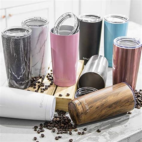 Sipworks Stainless Steel Coffee Tumbler Double Wall Vacuum Insulated