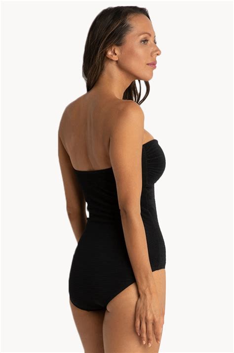 Jantzen Lines Bar Bandeau One Piece Black Swimwear Galore Au