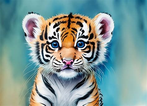 Premium Photo A Cute Baby Tiger 3d