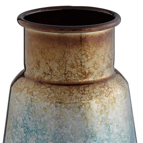 Carmen 14 12 And 12 High Blue Copper Modern Vases Set 47n05