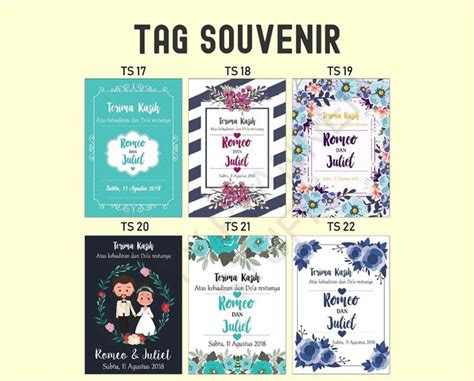 Jual Tag Souvenir Kartu Souvenir Undangan Wedding Kartu Ucapan Wedding