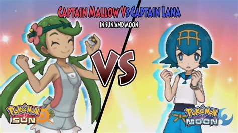 Pokemon Sun And Moon Captain Mallow Vs Captain Lana Youtube