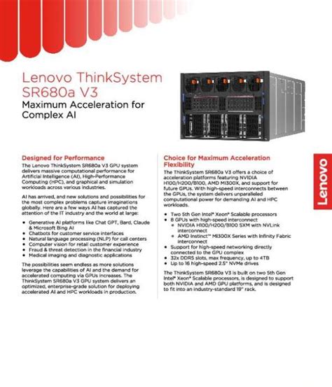 Lenovo Thinksystem Sr A V Datasheet