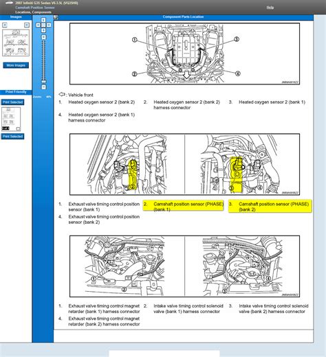 Infiniti G Camshaft Position Sensor Bank Location Q A