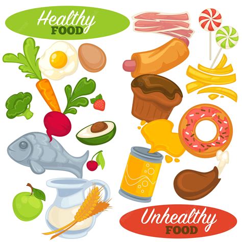 Healthy And Junk Food Clipart Images